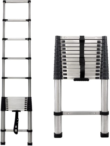Drabina teleskopowa 3,8 m stal 150 kg