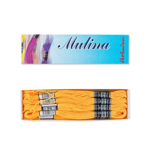 Mulina nić do haftu 12x8mb/op żółty 1514