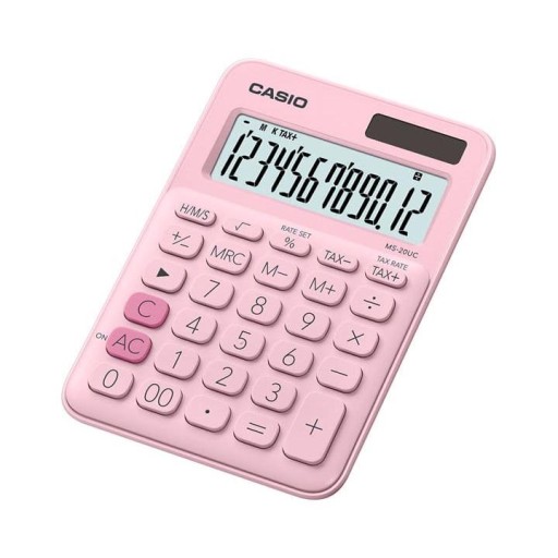 Kalkulator CASIO MS-20UC-PK róż pastelowy