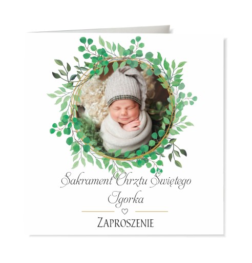 Zaproszenie na Chrzest Święty ze zdjęciem dziecka
