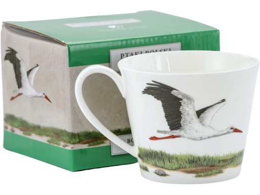 Porcelanowy Kubek 400 ml - kolekcja Ptaki Polski Agata Hajdecka BOCIAN