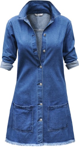 #373 SZMIZJERKA Sukienka Jeans 2w1 KURTKA S