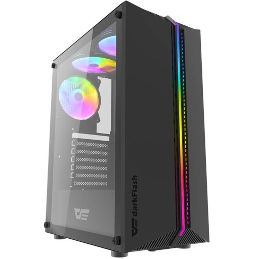 DARKFLASH DK151 LED OBUDOWA DO KOMPUTERA ATX ITX ARGB 3 WENTYLATORY