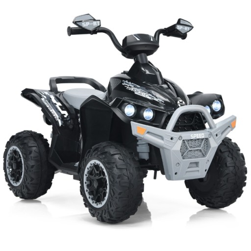 Elektryczny quad 12V dla dzieci z muzyką i reflektorem LED czarny