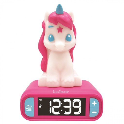 Budzik Unicorn jednorożec z lampką LED i dźwiękami