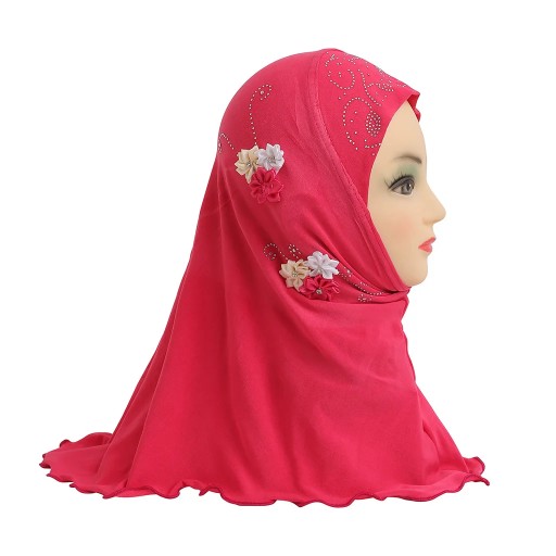 Beautiful small girl amira hijab with flowers