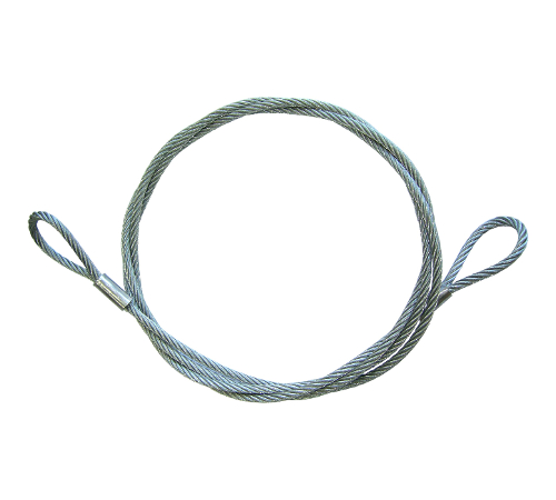 Lina stalowa ocynk z pętelkami w PCV 4 mm - 1.0 m
