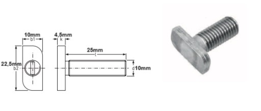 Śruby Młoteczkowe M10x25 Pod Profil Typ 28/15 --- 3,98 Kg -- 200 SZTUK