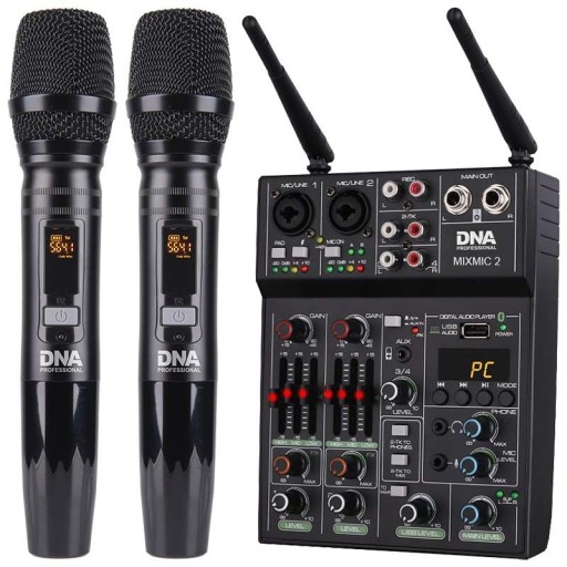 DNA MIXMIC 2 mikser audio USB Bluetooth + 2 mikrofony bezprzewodowe zestaw
