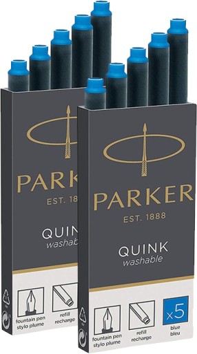 Naboje zmywalne do pióra Parker Quink 2x5szt blue