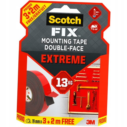 Tasma Dwustronna Mocna 3M SCOTCH EXTREME Promo 5m