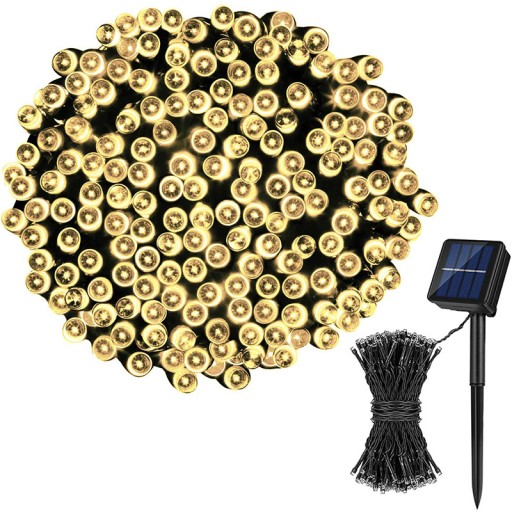 słoneczne diody led string 100 świateł Biały