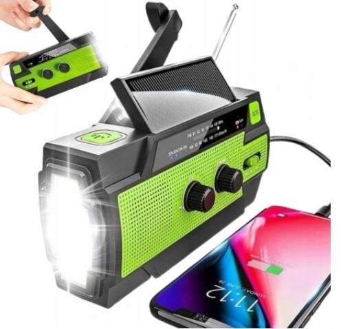Solar radio 10000mAh Radio Awaryjne Solarne Pogodowe AM FM SOS