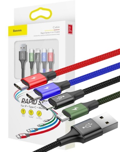 Kabel USB 4w1 2xUSB-C Lightning Micro 3,5A Baseus
