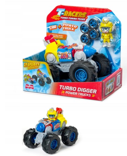 T-RACERS Power Truck Turbo Digger pojazd + figurka
