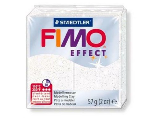 Modelina FIMO Effect 57g, 052 biały brokatowy