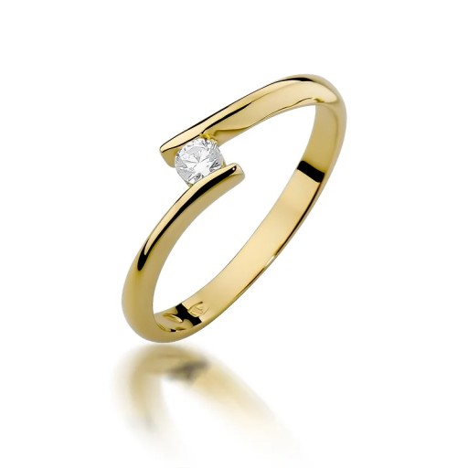 Pierścionek W-371 0,09ct brylanty żółte złoto 585