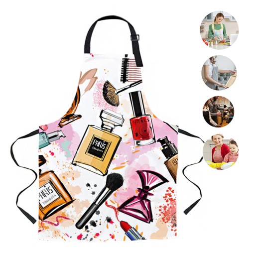 Fartuch kosmetyczny wiązany do manicure Motyw Perfumy