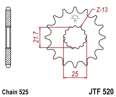 JT JTF520.16 ZĘBATKA PRZÓD