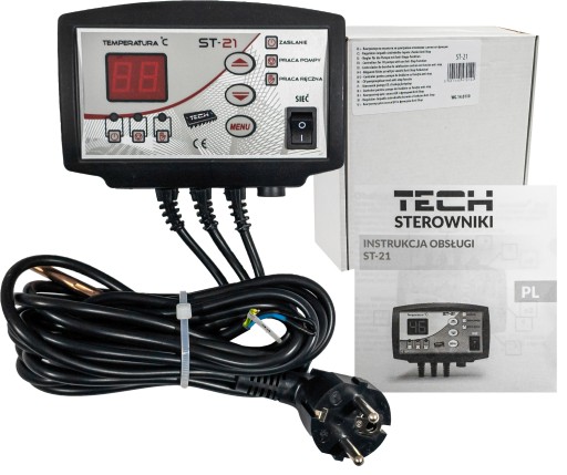 STEROWNIK REGULATOR PROGRAMATOR POMPY OBIEGOWEJ C.O. ST-21 Z WYŚWIETLACZEM