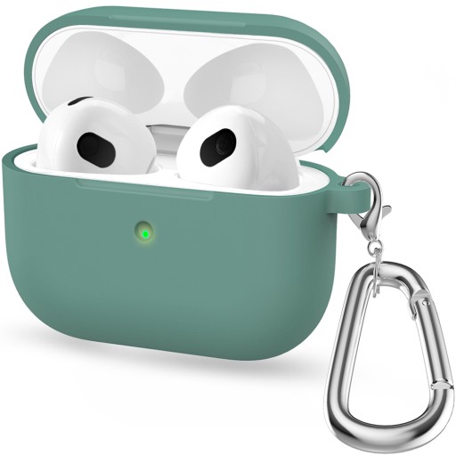 ETUI SILIKONOWE DO APPLE AIRPODS PRO 2 COVER CASE KARABIŃCZYK - PINE GREEN