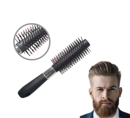 QUIFF ROLLER MĘSKA SZCZOTKA DO MODELOWANIA WŁOSÓW BRODY OKRĄGŁA modelówka
