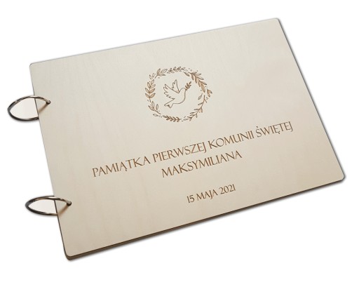Pamiątka KOMUNII prezent na KOMUNIĘ album GRAWER