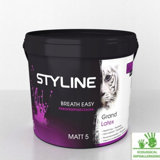 FARBA GRAND LATEKS MATT ODPORNOŚĆ STYLINE HIPOALERGICZNA BIAŁA MAT 0,9L