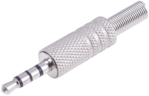 Wtyk jack 3.5 czteropolowy, metalowy, WTYK J3.5-4POL/MET