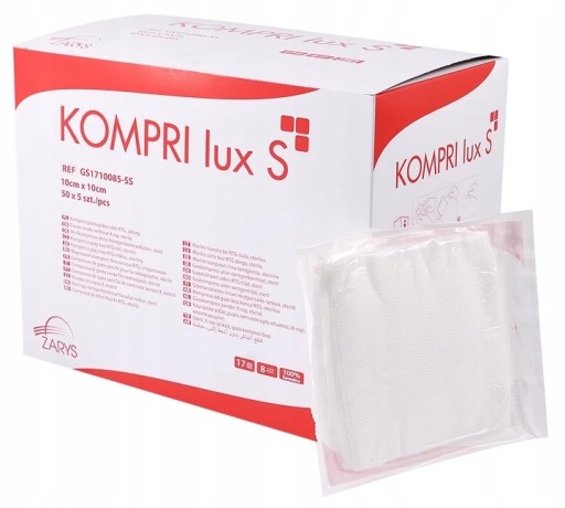 KOMPRESY GAZOWE 10x10cm 50x5=250szt GAZIKI JAŁOWE