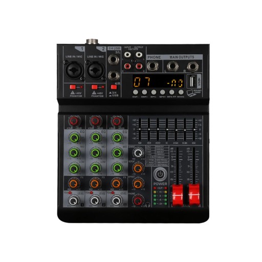 4-kanałowy mikser audio Mikser cyfrowy USB do