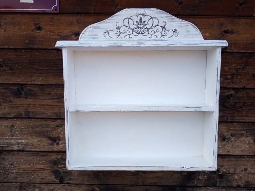 DREWNIANA MALOWANA PÓŁKA SHABBY CHIC