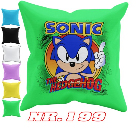 POSZEWKA NA PODUSZKĘ JAŚKA DO PRZEDSZKOLA SONIC JEŻYK + IMIĘ GRATIS