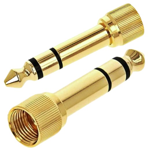 PRZEJŚCIÓWKA ADAPTER JACK 3.5MM -> 6.3MM NAKRĘCANY UNIWERSALNY STUDYJNY