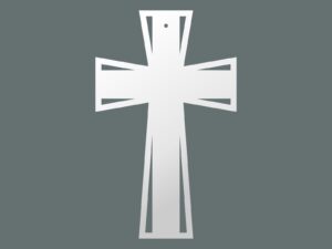 Krzyż metalowy KNS032 50 cm biały matowy