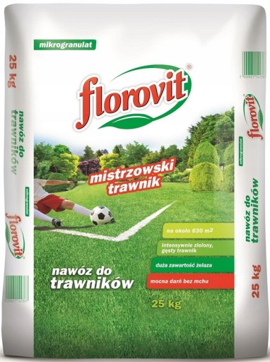 Nawóz do Trawy z Mchem FLOROVIT Mistrzowski Trawnik granulowany 25kg