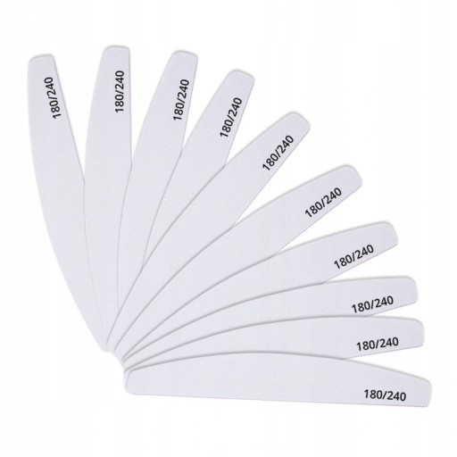 PILNIK DO PAZNOKCI ŁÓDKA PÓŁKSIĘŻYC ZEBRA 180/240 10 SZTUK
