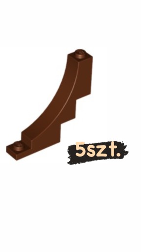 LEGO 5szt Klocek odwrócony łuk 1x4x5 Reddish brown Brązowy 30099 Nowy