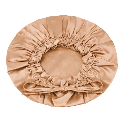Jedwabny DWUSTRONNY Czepek na Włosy do Spania Turban Gold
