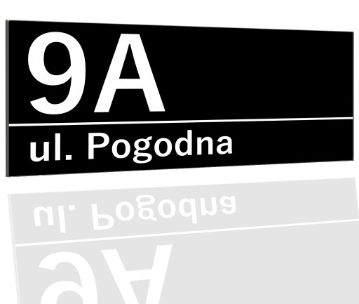 TABLICZKA ADRESOWA CZARNA 45x20 ulica Numer domu