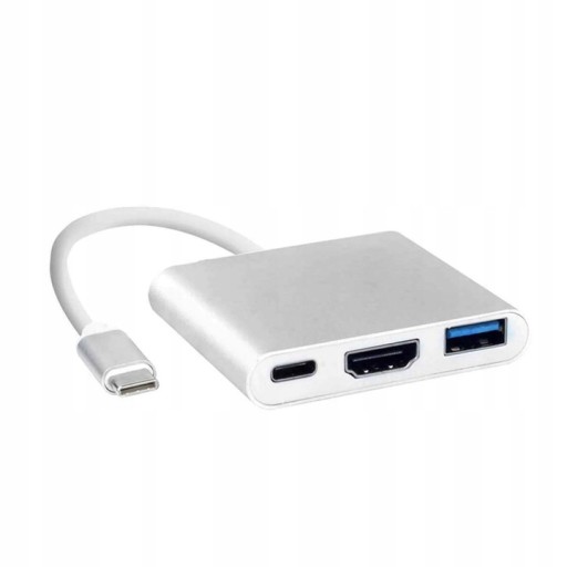 ADAPTER USB C HDMI+USB 3.0+PD 4K HUB MacBook 3w1