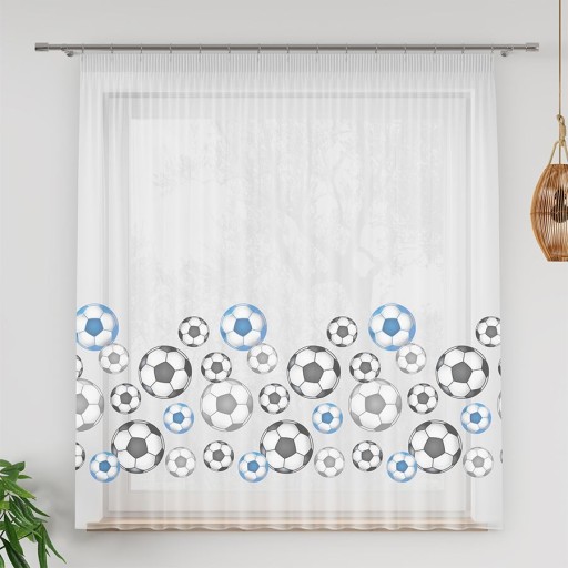 Firany dla Dzieci, chłopca w piłki Wembley Niebieskie 400x155