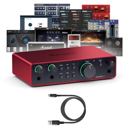Focusrite Scarlett 2i2 4th Gen - INTERFEJS AUDIO + pakiet oprogramowania