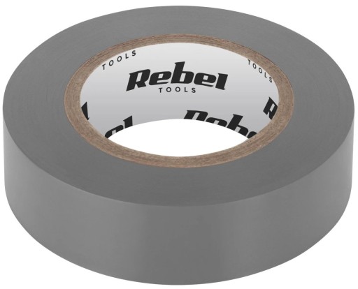 Taśma izolacyjna 19 mm, 9.15 m, szara, Rebel, NAR0428