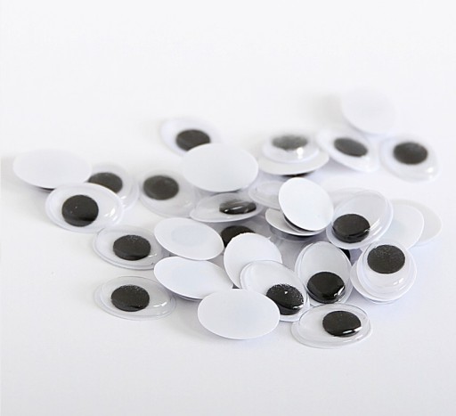 Sztuczne ruchome oczy oczka owalne 12x16mm/50sztuk