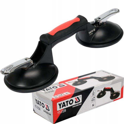 YATO PRZYSSAWKA SZYB PŁYTEK BLACH UCHWYT PODWÓJNY 120 kg 2x125mm BLOKADA