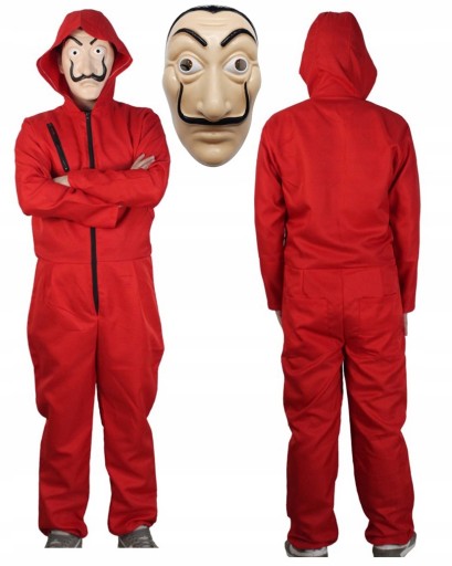 STRÓJ MASKA LA CASA DOM Z PAPIERU PRZEBRANIE 3XL