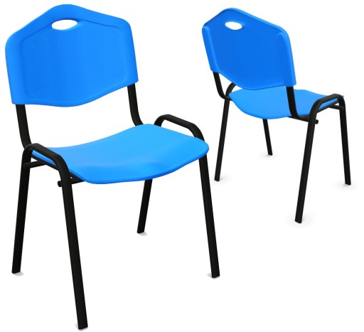 KRZESŁO DO POCZEKALNI PLASTIKOWE ISO-PL NIEBIESKIE