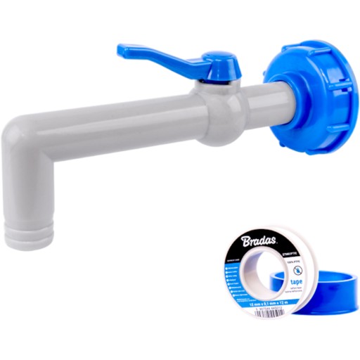 Kran PP 90° PRZYŁĄCZE DO ZBIORNIKA MAUZERA MAUSERA na wąż 19mm IBC S60x6 GW
