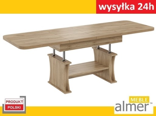 Ławostół stół ława rozkładana L07 120(+2x40)x70 Dąb Craft Złoty wys. w 24h